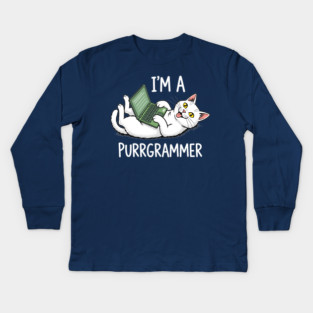 Purrrgrammer Cat: Coding Kitty Laptop Kids Long Sleeve T-Shirt