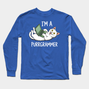 Purrrgrammer Cat: Coding Kitty Laptop Long Sleeve T-Shirt