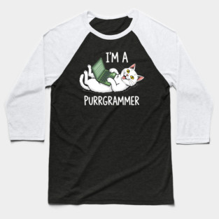 Purrrgrammer Cat: Coding Kitty Laptop Baseball T-Shirt
