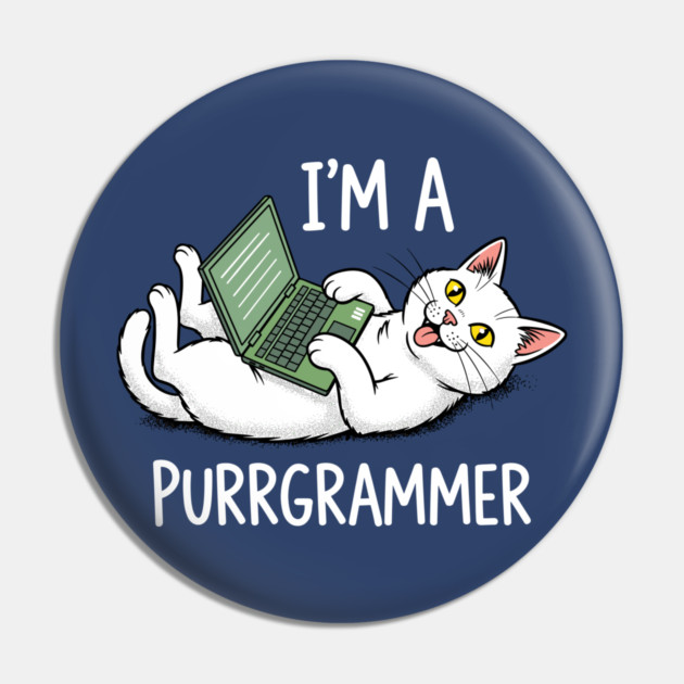 Purrrgrammer Cat: Coding Kitty Laptop Pin by enrynz