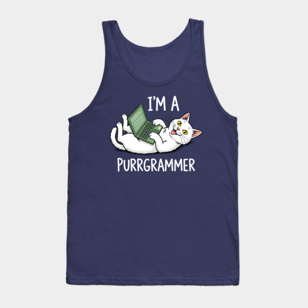 Purrrgrammer Cat: Coding Kitty Laptop Tank Top by enrynz