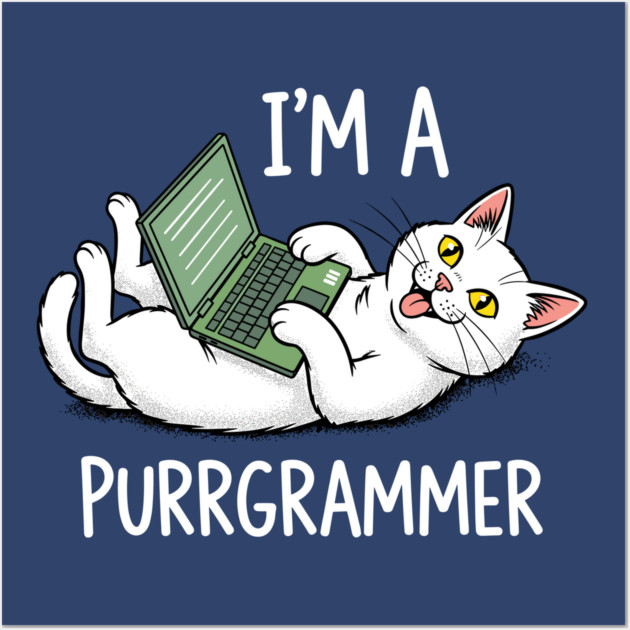 Purrrgrammer Cat: Coding Kitty Laptop Wall Art by enrynz
