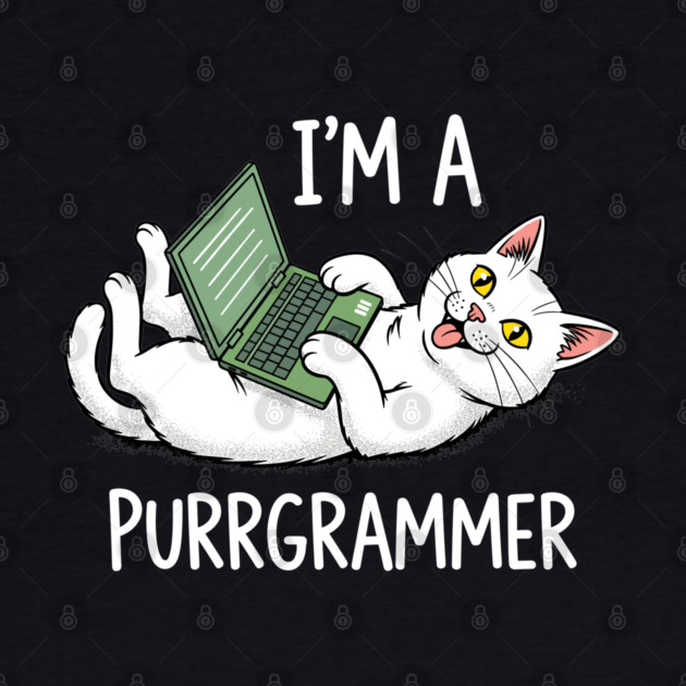Purrrgrammer Cat: Coding Kitty Laptop by enrynz