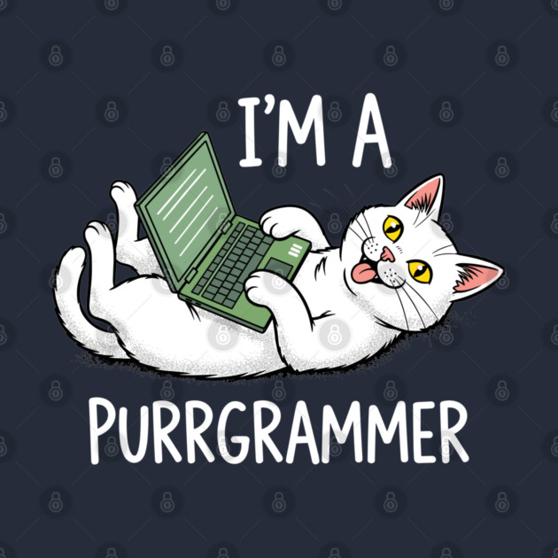 Purrrgrammer Cat: Coding Kitty Laptop by enrynz