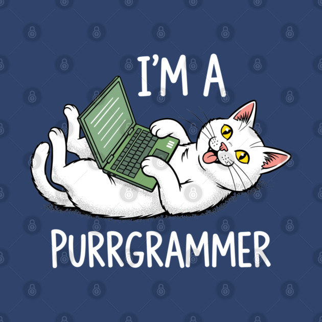 Purrrgrammer Cat: Coding Kitty Laptop by enrynz