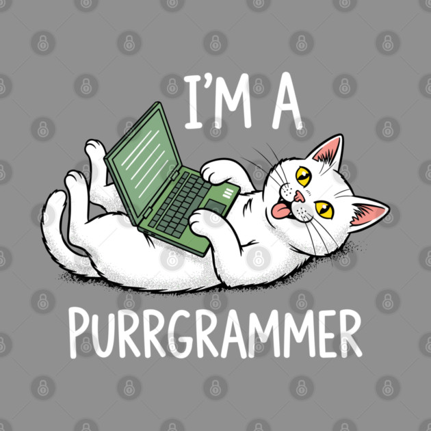 Purrrgrammer Cat: Coding Kitty Laptop by enrynz