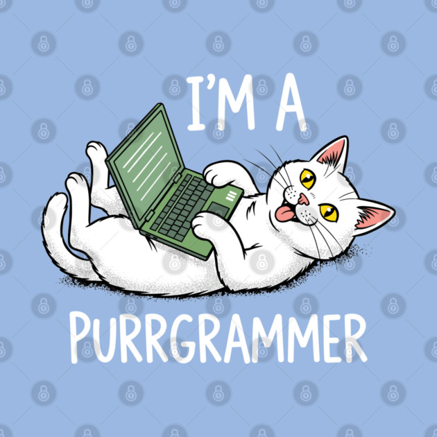 Purrrgrammer Cat: Coding Kitty Laptop by enrynz