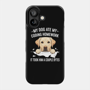 My Dog Ate My Coding Homework Phone Case