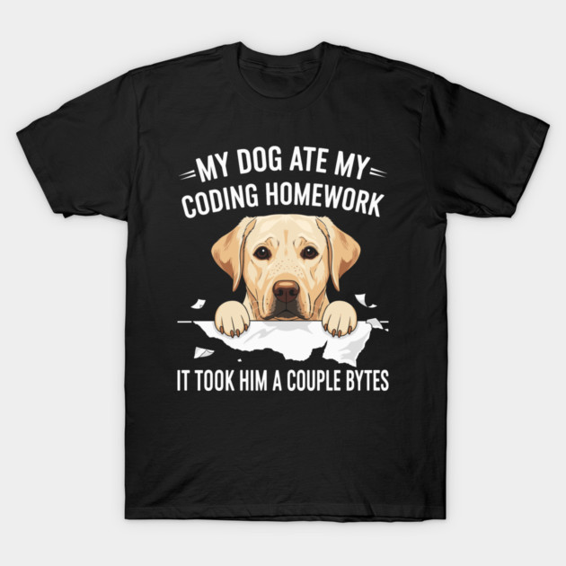 My Dog Ate My Coding Homework T-Shirt by enrynz