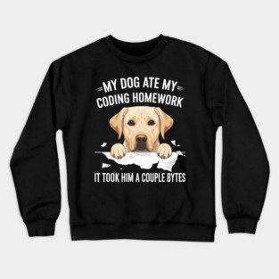 My Dog Ate My Coding Homework Crewneck Sweatshirt