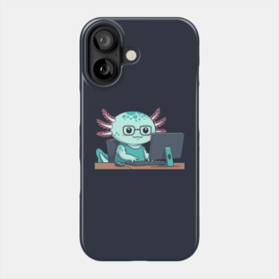 Cute Axolotl Programmer Phone Case
