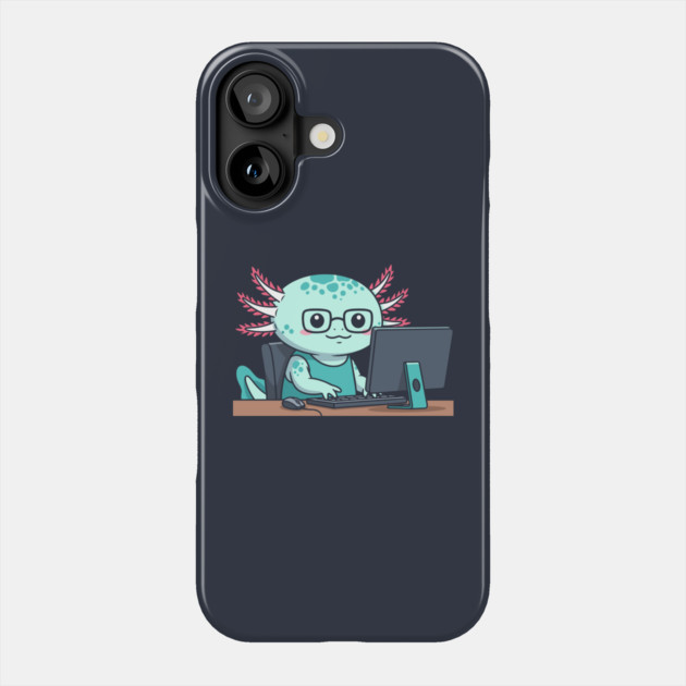 Cute Axolotl Programmer Phone Case by enrynz