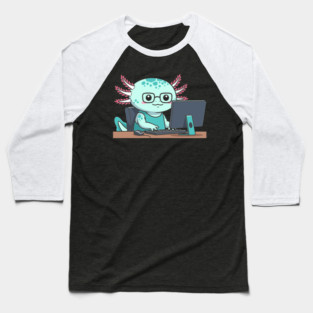 Cute Axolotl Programmer Baseball T-Shirt