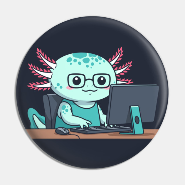 Cute Axolotl Programmer Pin by enrynz