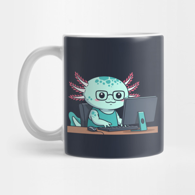 Cute Axolotl Programmer by enrynz