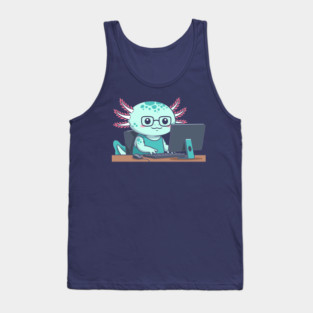Cute Axolotl Programmer Tank Top