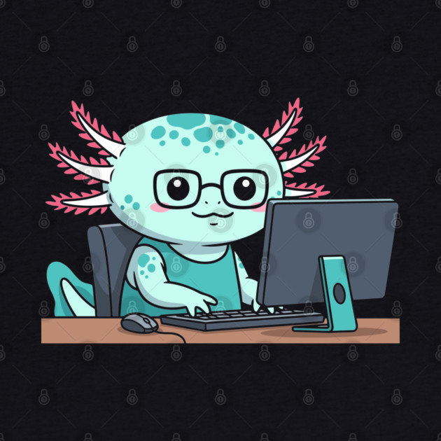 Cute Axolotl Programmer by enrynz
