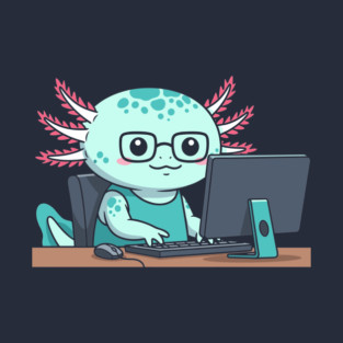 Cute Axolotl Programmer T-Shirt