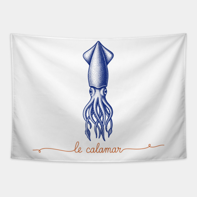 Le Calamar Tapestry by enrynz