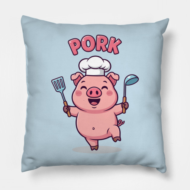 Pork Chef Fun Pillow by enrynz