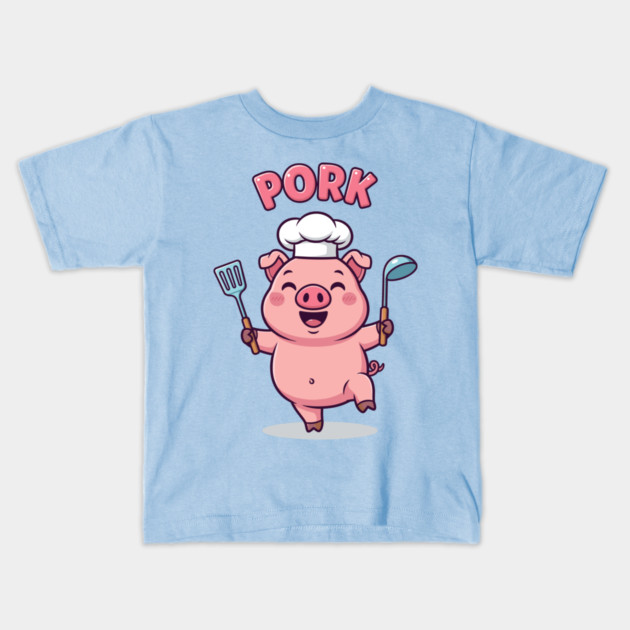 Pork Chef Fun Kids T-Shirt by enrynz