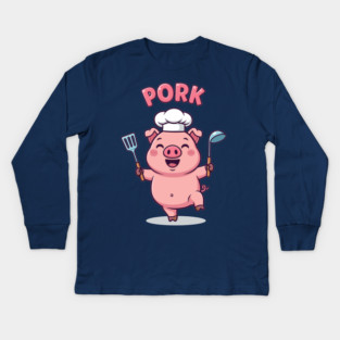 Pork Chef Fun Kids Long Sleeve T-Shirt
