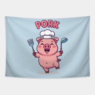 Pork Chef Fun Tapestry