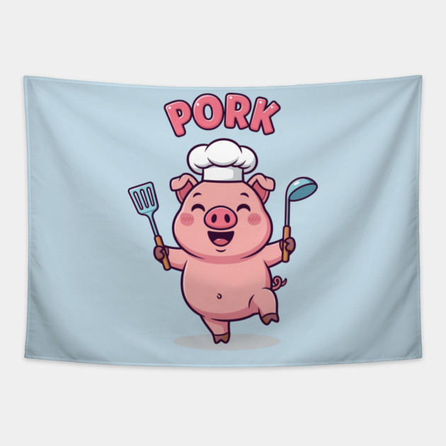 Pork Chef Fun Tapestry by enrynz