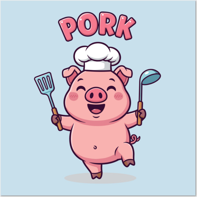 Pork Chef Fun Wall Art by enrynz