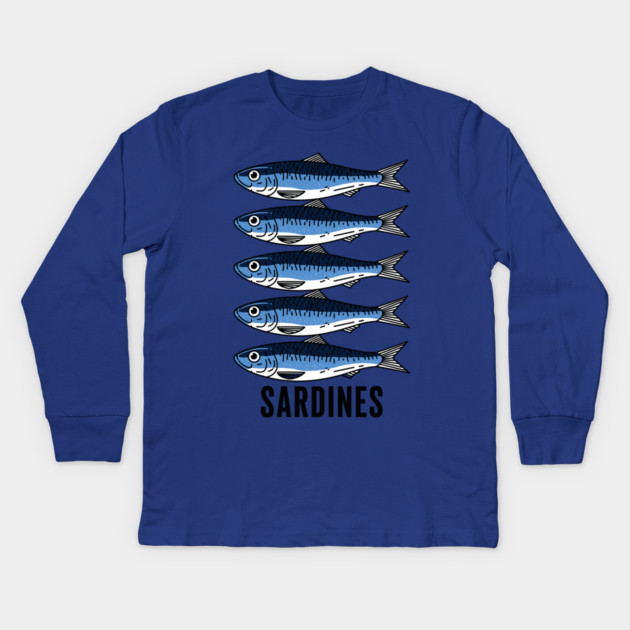 Sardine Squad Kids Long Sleeve T-Shirt by enrynz