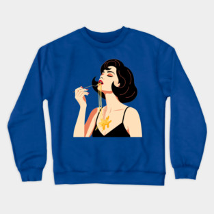 Spaghetti Slurper Chic Crewneck Sweatshirt