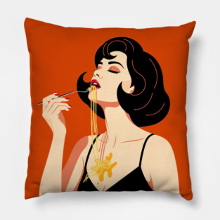 Spaghetti Slurper Chic Pillow