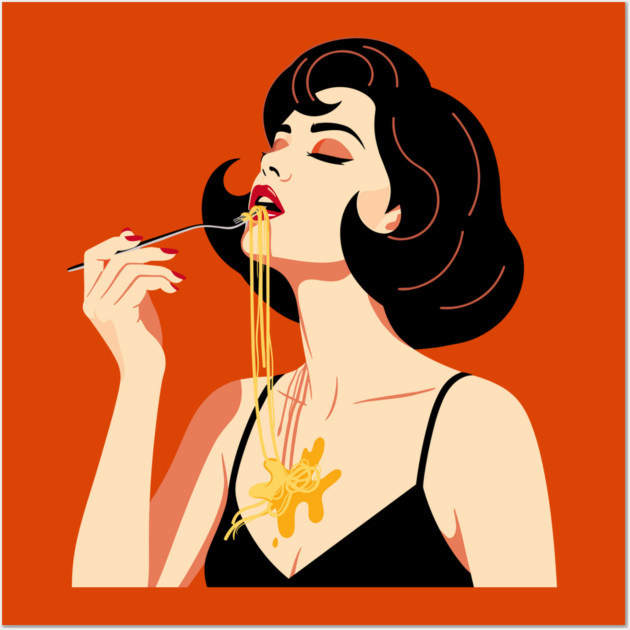 Spaghetti Slurper Chic Wall Art by enrynz