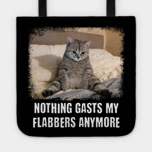 Funny Tired Cat: Nothing Gasts My Flabbers Anymore. Funny wordplay with Flabbergasted Tote by Luxinda