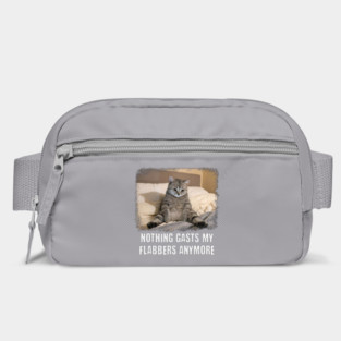 Funny Tired Cat: Nothing Gasts My Flabbers Anymore. Funny wordplay with Flabbergasted Bag