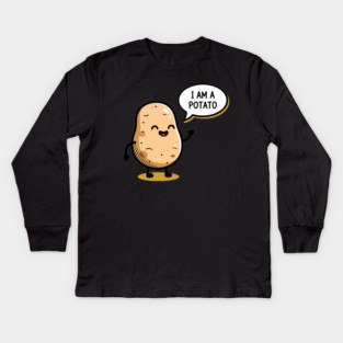 Laughing Potato Meme Kids Long Sleeve T-Shirt