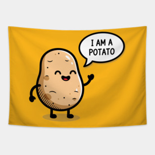 Laughing Potato Meme Tapestry