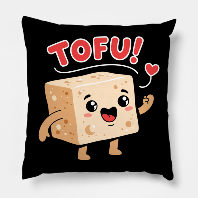 Tofu Love: Adorable Cartoon Tofu Pillow by enrynz