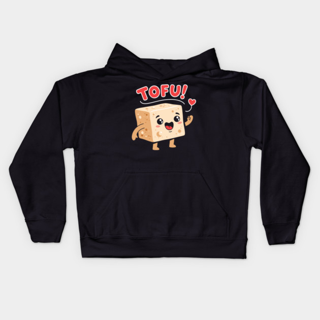 Tofu Love: Adorable Cartoon Tofu Kids Hoodie by enrynz