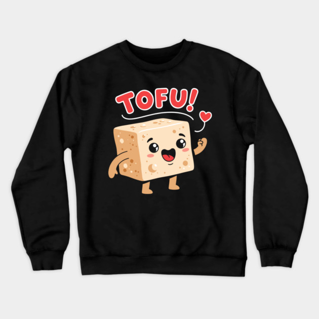 Tofu Love: Adorable Cartoon Tofu Crewneck Sweatshirt by enrynz