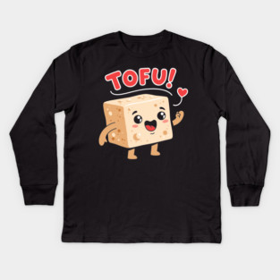 Tofu Love: Adorable Cartoon Tofu Kids Long Sleeve T-Shirt