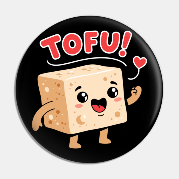 Tofu Love: Adorable Cartoon Tofu Pin by enrynz