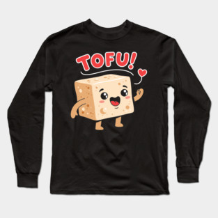 Tofu Love: Adorable Cartoon Tofu Long Sleeve T-Shirt
