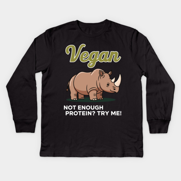 Not Enough Protein? Try Me! Kids Long Sleeve T-Shirt by enrynz
