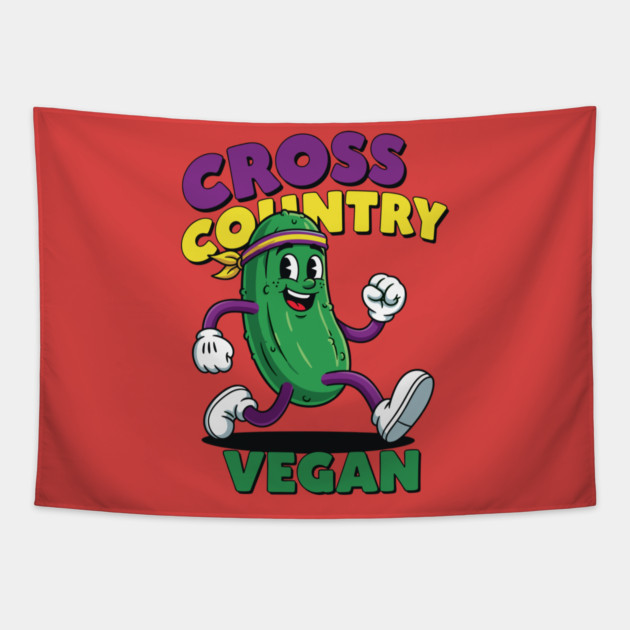 Cross Country Vegan Tapestry by enrynz