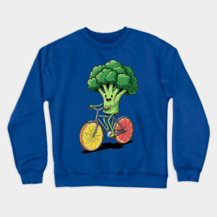 Broccoli Biking Fun Crewneck Sweatshirt