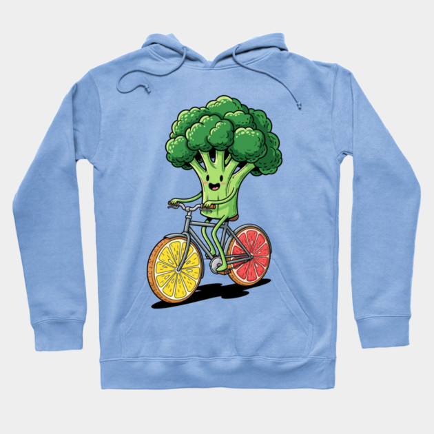 Broccoli Biking Fun Hoodie by enrynz