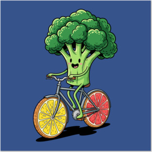 Broccoli Biking Fun Posters and Art