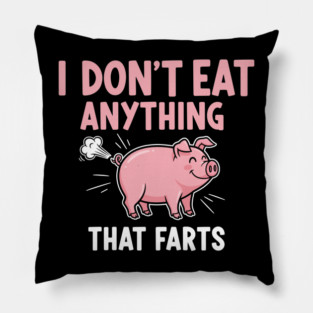Funny Pig Fart Meme Pillow
