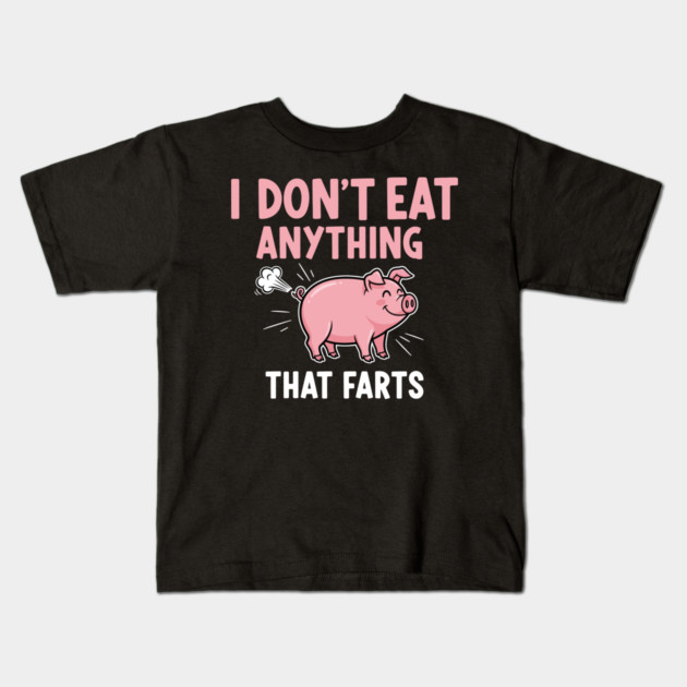 Funny Pig Fart Meme Kids T-Shirt by enrynz